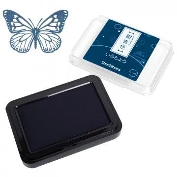 Image of IROMOYO Stamp PAD, for Journaling and Scrapbooking Traditional Japanese Ink Colour, Oil Based pad Dark Blue, Speedy Drying Time