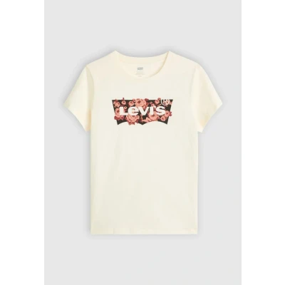 Image of Levi&#039;s THE Perfect TEE Print Tshirt, Women&#039;s, Size: Large, Gab rose bw fill egret