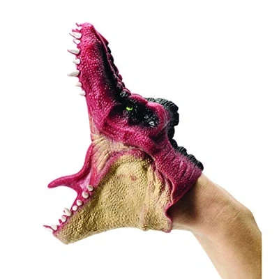 Image of Schylling Dinosaur Hand Puppet Latex Puppet, One Size Fits Most, Quality Puppets for Kids, Styles &amp; Colours Vary