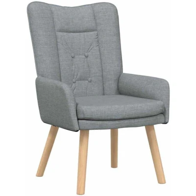 Image of vidaXL Relaxing Chair Light Grey Fabric