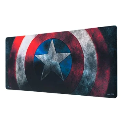 Image of Grupo Erik Captain America Shield XXL Mouse Mat Desk Pad 31.5 Inch x 13.78 Non Slip Rubber Base Pad, Gaming Keyboard Gifts