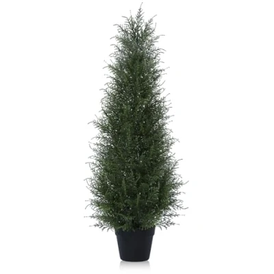 Image of Kazeila Artificial Cypress Tree 90cm Plants Outdoor,UV Resistant Rated Cedar Fake Conifers Trees for Home Garden Front Porch Decor(1Pack)