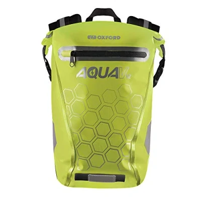 Image of Oxford Aqua V 12 Backpack Litre Waterproof Rucksack With Roll Top Closure, Fluo Yellow OL693