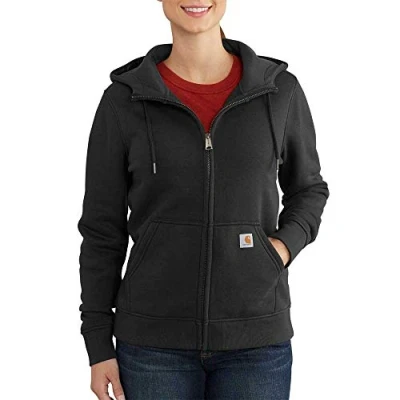 Image of Carhartt Women&#039;s Relaxed Fit Midweight Full Zip Sweatshirt, Black, S