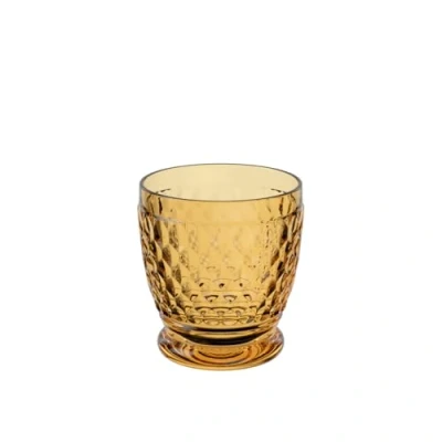 Image of Villeroy &amp; Boch Boston Saffron Tumbler, 200 ml, Crystal Glass Tumbler for hot and Cold Drinks, Dishwasher Safe, Yellow