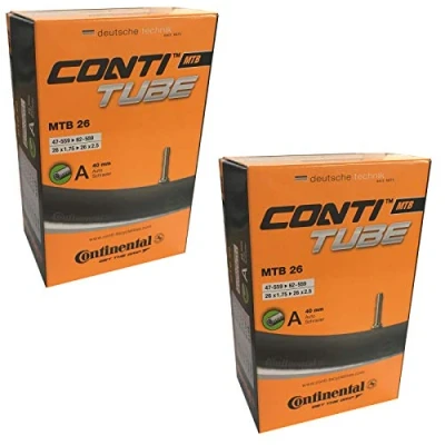 Image of Continental 26&quot; x 1.75 2.5 Mountain Bike Inner Tube Schrader 40mm Valve (Set of 2),Black