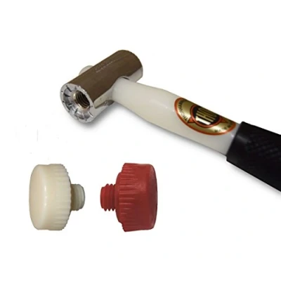 Image of Thor 712 Nylon Faced Window Glazing Hammer/Mallet with Hard White &amp; Medium Red Head