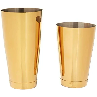 Image of Barfly Weighted Cocktail Mixing Shaker Tin, Stainless Steel, Gold, Set 18 oz and 28
