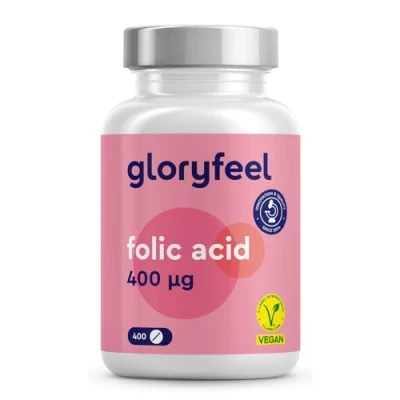 Image of Folic Acid (Vitamin B9) 400µg Pure 400 Tablets (13 Months Supply) Pregnancy &amp; Immune System Supplements for Women 100% Vegan, Laboratory Tested Additive Free Made in Germany