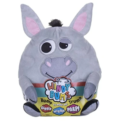 Image of Windy Bums Donkey Cheeky Farting Toy, Funny Gift, Teddy Parps, Wiggles and Giggles. Hilarious fun for everyone!, Grey
