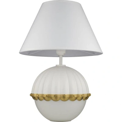 Image of Pralines Table Lamp With Round Tapered Shade White, E27