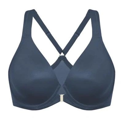 Image of Delimira Women&#039;s Front Fastening Bras Seamless Unlined Racer Back Plus Size Underwired Plunge Bra Sargasso 42B