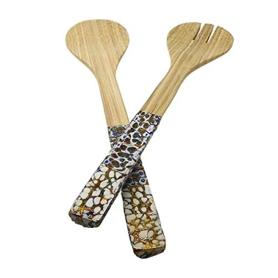 Image of VIE Gourmet Bamboo Salad Servers, Blue