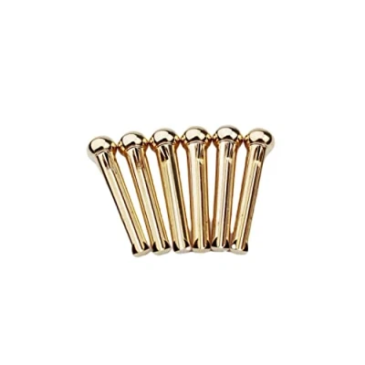 Image of Guyker Brass Pins Bridge Pins, Endpin for 6 Strings Folk Acoustic Guitar Nail Pegs Replacement Parts High Craftsmanship 1 Set (6 Pcs)