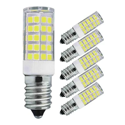 Image of Mjiuzhou 5 Pack E14 LED Light Bulbs 4W Equivalent to 40W 50W Halogen Cool White 6500k 480 Lumen 220V 230V 360 Beam Angle Sewing Machines Fan Bedroom Energy Saving Base Night Bulb
