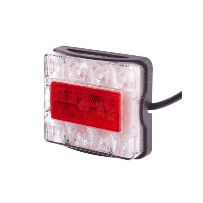 Image of HELLA 2VA 980 720 001 Rearlight LED 12/24V mounting/Bolted Lens Colour: Red/transparent/transparent Cable: 500mm Plug: open cable ends right/left