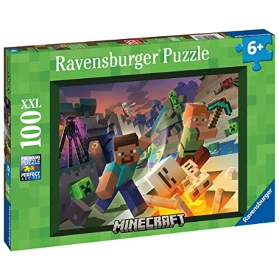 Image of Ravensburger 13333 Minecraft Monster Jigsaw Puzzles for Kids Age 6 Years Up 100 Pieces XXL Toys Children, Monster, único
