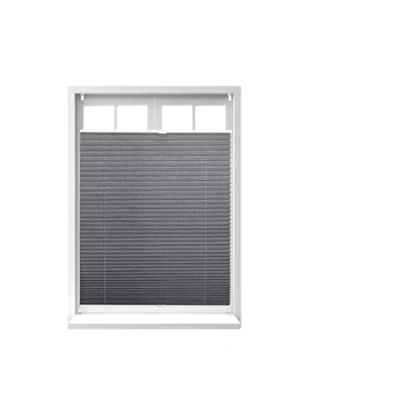 Image of Relaxdays Pleated Blinds, No Drilling, Adhesive Klemmfix, Folding Roller, Transparent, Shades, Grey, 90 x 130 cm
