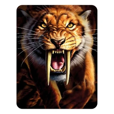 Image of 3D LiveLife Magnet Sabertooth from Deluxebase. Lenticular Jurassic Fridge Magnet. Magnetic decor for kids and adults with artwork licensed renowned artist, Jerry LoFaro