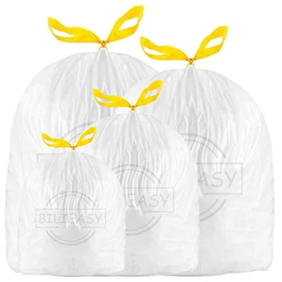 Image of BILIEASY Bin Bags Liners 20L 25L 6GAL Drawstring Trash Large Strong Unscented Universal Garbage (20 25L(60pcs))