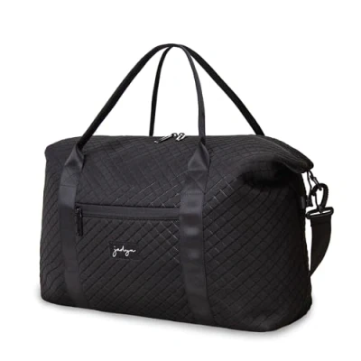 Image of Jadyn Lola Travel Bag, Weekender/Overnight Duffel, Gym Tote Bag for Women, Men, Diamond Black, One Size, Duffel