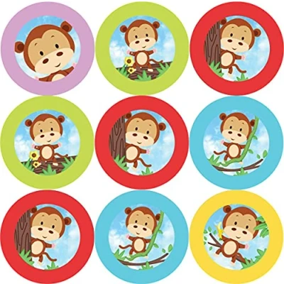 Image of 144 Funky Monkey 30 mm Reward Stickers for School Teachers, Parents, Nursery