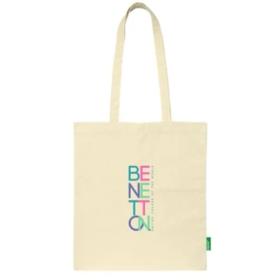 Image of Safta BENETTON Tote Bag, Women&#039;s Comfortable and Versatile, Quality Resistance, 38 x 42 cm, Natural beige, Estándar, Casual