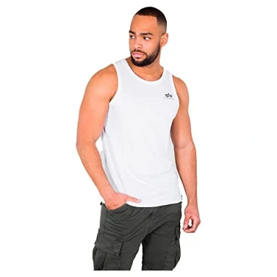 Image of Alpha Industries Small LOGO TANK Top, Men&#039;s, Size: XXL, Weiss