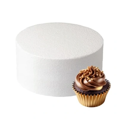 Image of Culpitt 7&quot; x 3&quot; Round Cake Dummy, Straight Edge Form, Practice Decorating or Use for Creating Long Lasting Displays, Smooth Polystyrene