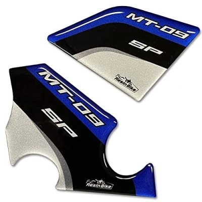 Image of Resin Bike Motorcycle 3D Stickers Compatible with Yamaha MT 09 2018 2020. Heel Sill Protection from Bumps and Scratches. Pair of Gadget Moto
