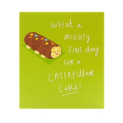 Image of Funny Birthday Card for Him Her Humerous Caterpillar Cake