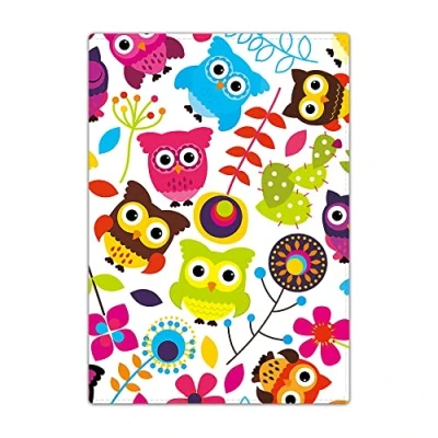 Image of Passport Holder Cover, PU Leather Travel Wallet Case Organiser for Passport, Business Cards, Credit Boarding Passes (Cute Owls)