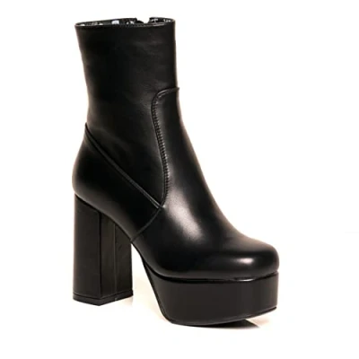 Image of LAMODA Women&#039;s Making Moves Ankle Boot, Black Pu, 7 UK