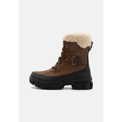 Image of Sorel Torino V PARC Winter boots, Women&#039;s, Size: 4, Tobacco/black Leather and textile
