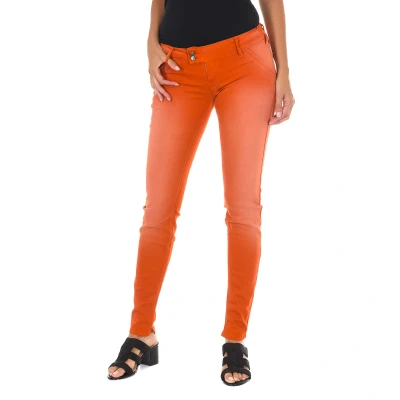 Image of Met Womens Trousers H K Chino Orange Cotton Size 29 (Waist)