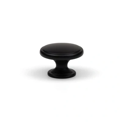 Image of 38mm Diameter Matt Black Knob for Kitchen Cabinets Drawers Bedroom Bathroom Furniture Cupboards