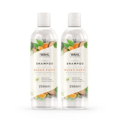 Image of Wahl Mucky Puppy Shampoo,Shampoo for Pets, Gentle Pet Friendly Formula, Sensitive Skin,Ready to Use, Remove Dirt,250 ml