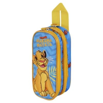 Image of Disney Lion King Hakuna 3D Double Pencil Case, Blue, 22 x 9.5 cm