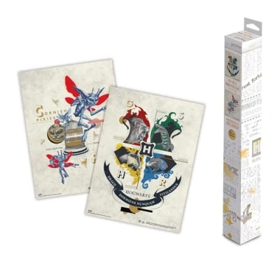 Image of Grupo Erik Poster Harry Potter Set of 2 Mini Posters 15 x 20.5 inches / 38 52 cm Art Shipped Rolled Up In A Protective Box Gifts