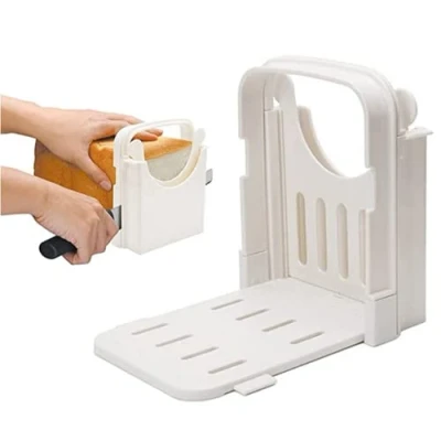 Image of NatureMan Bread Slicer for Homemade Adjustable Foldable Loaf Cutter Machine Bagel Toast Slicing Sandwich Maker