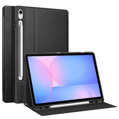 Image of FINTIE Case for Samsung Galaxy Tab S9 FE 10.9 Inch/Galaxy 11 Inch 2023 with S Pen Holder, Multi Angle Viewing Rugged Soft TPU Back Cover Auto Sleep/Wake, Black