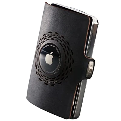 Image of I CLIP Stainless Steel for Apple AirTag with Interchangeable Moneyclip Wallet Slim Compatible Polished Black