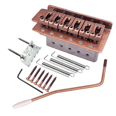 Image of Guitar Replacement Tremolo Bridge System For Strat ST Parts Red Copper, 84 x 40mm