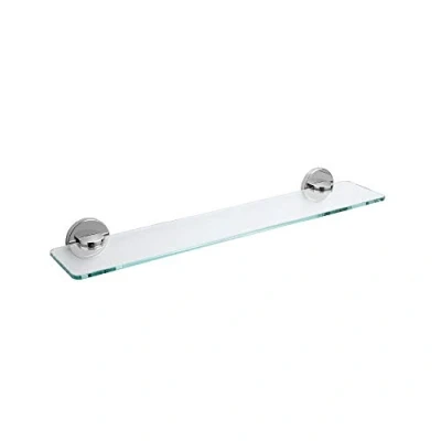Image of Home Standard Orion Chrome Bathroom Glass Vanity Shelf