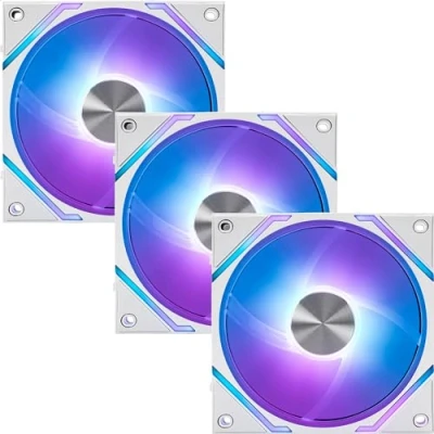 Image of MSI MPG EZ120 ARGB WHITE 3W Fan 120mm Fan, Patented Magnetic Connector Block, Daisy Chain Connection, Fluid Dynamic Bearing + Extra nut Fixing, hub, Mystic Light &amp; Cooling Wizard Support