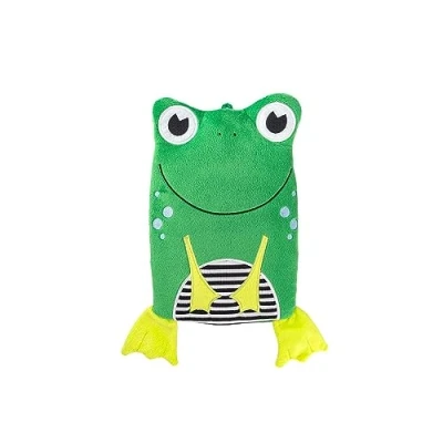 Image of Hugo Frosch Hot Water Bottle with Frog Cover and Heat Insulating Lining