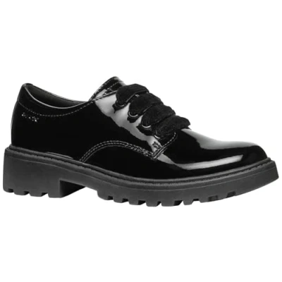 Image of Geox J Casey Girl C Uniform Dress Shoe, 10 UK Child Black