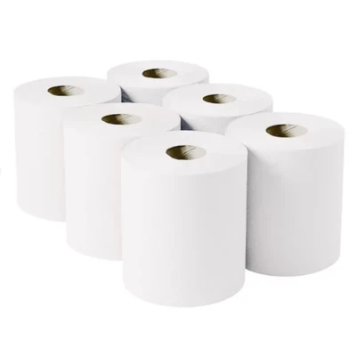 Image of Fresh 365 White Paper Rolls 6 x 2 Ply Embossed Centre Feed Roll Towels