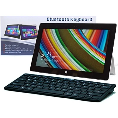 Image of Navitech Black Slim Wireless Windows Bluetooth Keyboard Compatible With The AMAZON Fire HD 8&quot;