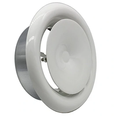 Image of Kair Ceiling Supply Valve 125mm 5 inch White Coated Metal Vent